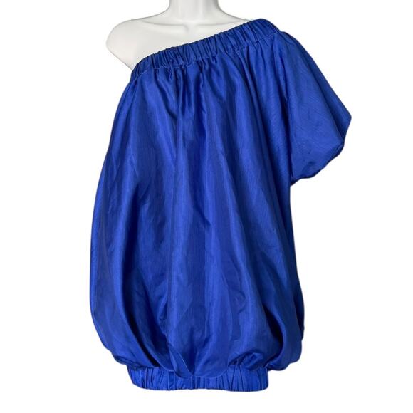 Anthropologie Sunday in Brooklyn One-Shoulder Bubble Mini Dress Women's XXS Blue - Picture 2 of 8